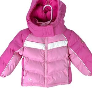 WTX Weather Tamer Girls Pink Puffer Hooded Winter Jacket 18M